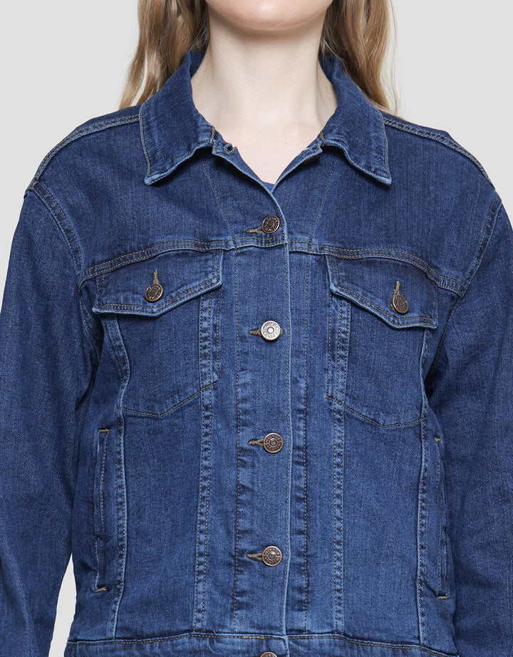 Nevada Jaket Denim Washed Wanita