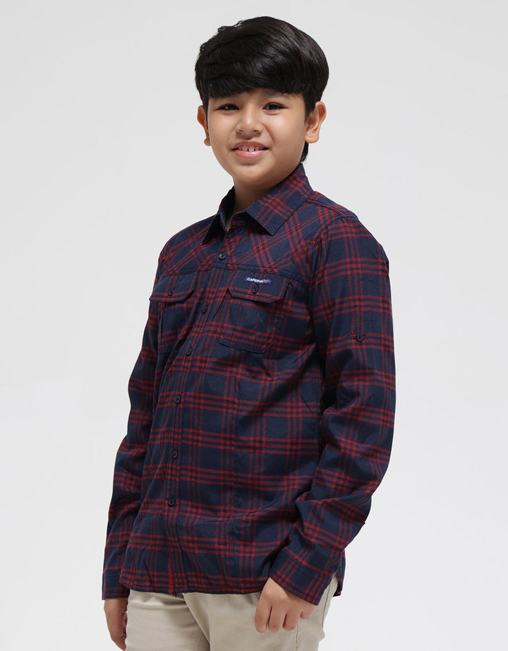 Cardinal Kids Boy Plaid Long Sleeve Shirt