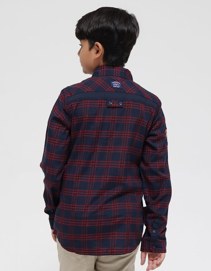 Cardinal Kids Boy Plaid Long Sleeve Shirt