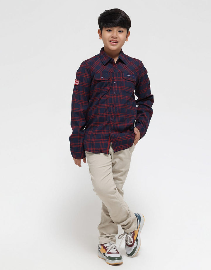 Cardinal Kids Boy Plaid Long Sleeve Shirt