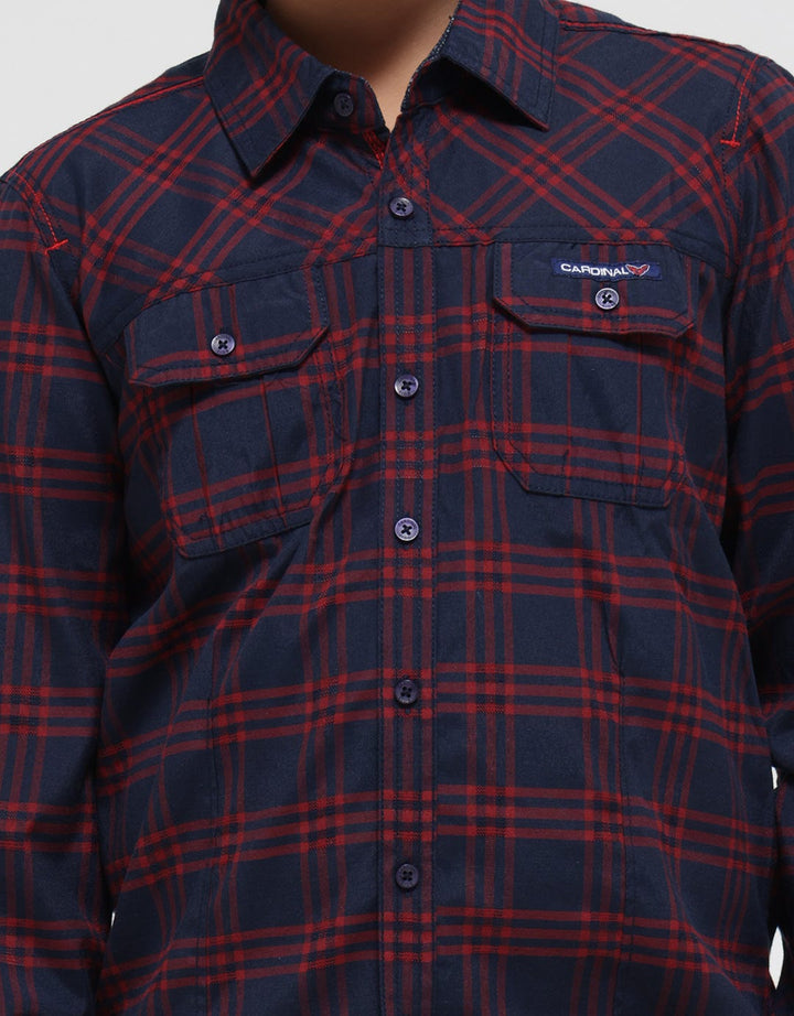 Cardinal Kids Boy Plaid Long Sleeve Shirt
