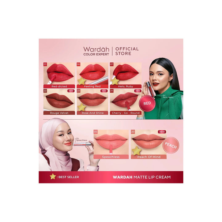 Wardah Exclusive Matte Lip Cream 24 Cherry-Go-Round 4 g
