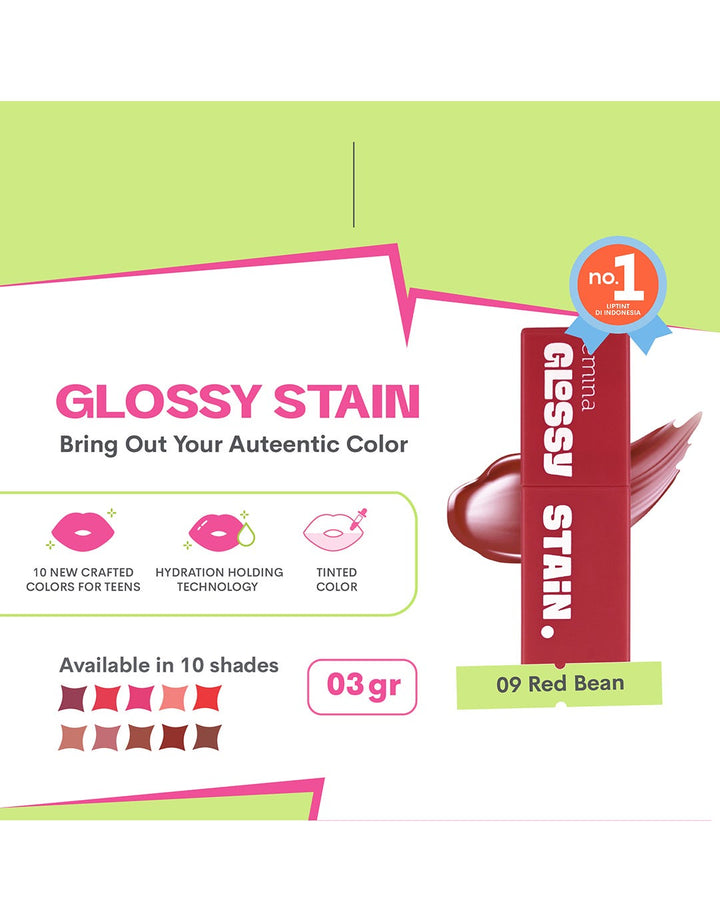 Emina Glossy Stain 09 Red Bean 3 g
