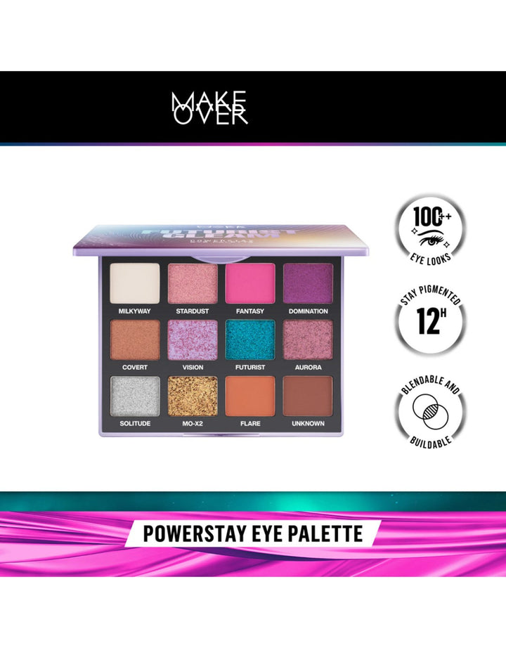 Make Over Powerstay Eye Palette Futurist Gleam 12 x 1.5 g