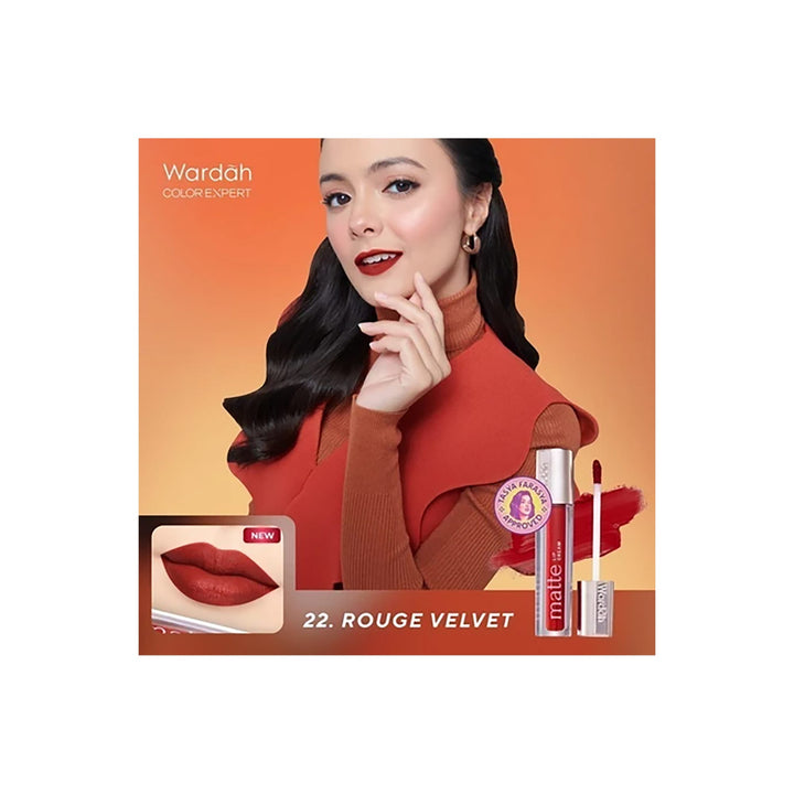 Wardah Exclusive Matte Lip Cream 22 Rouge Velvet 4 g