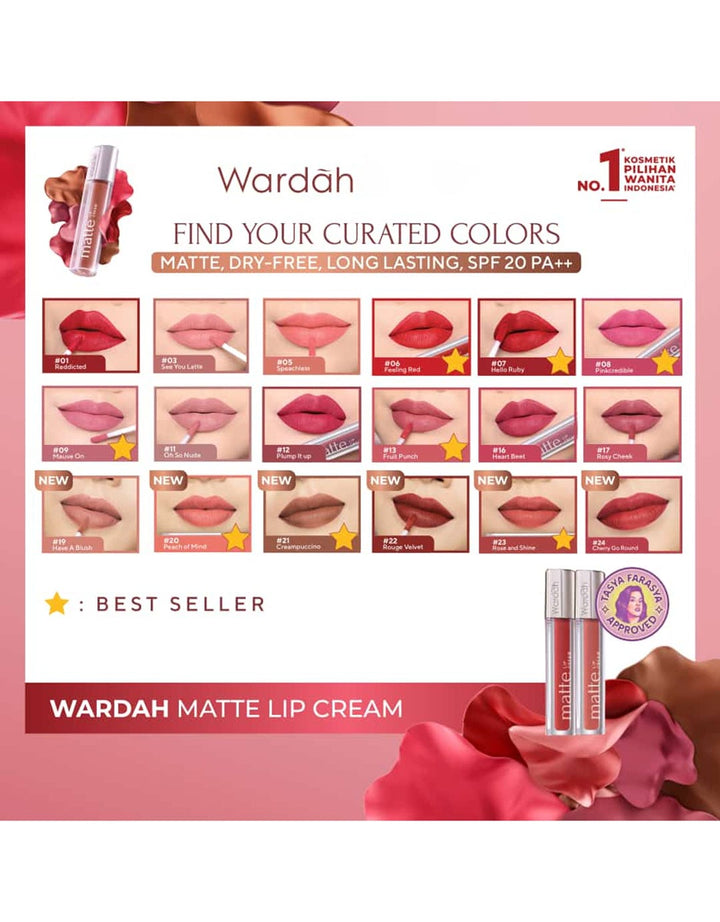 Wardah Exclusive Matte Lip Cream 22 Rouge Velvet 4 g