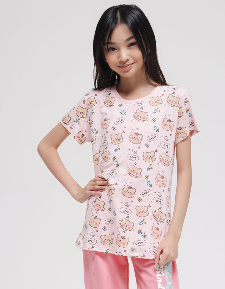 Aero Bear Love Bubble Kaos Anak Perempuan