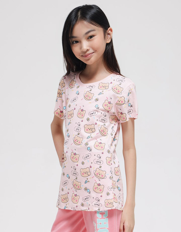 Aero Bear Love Bubble Kaos Anak Perempuan