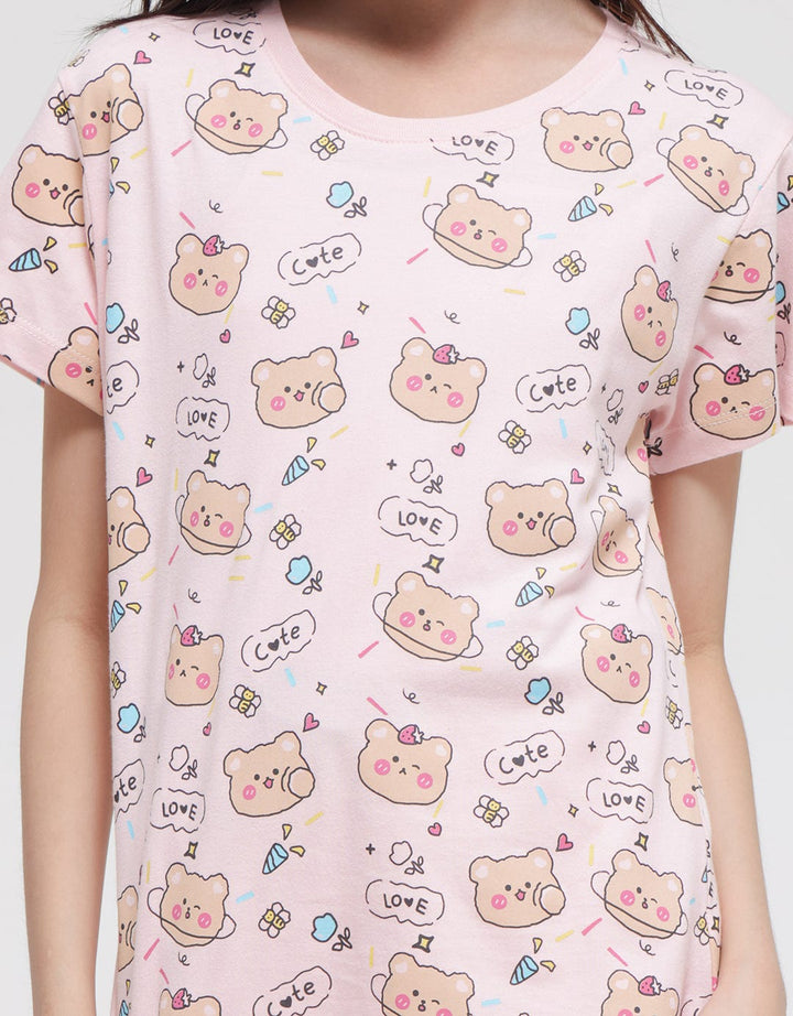 Aero Bear Love Bubble Kaos Anak Perempuan