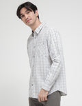Watchout Casual Long Sleeve Shirt Print Check