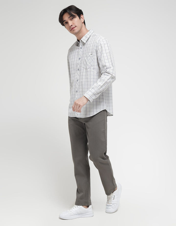 Watchout Casual Long Sleeve Shirt Print Check