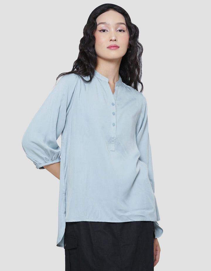 Triset Ladies V Neck Blouse Wanita