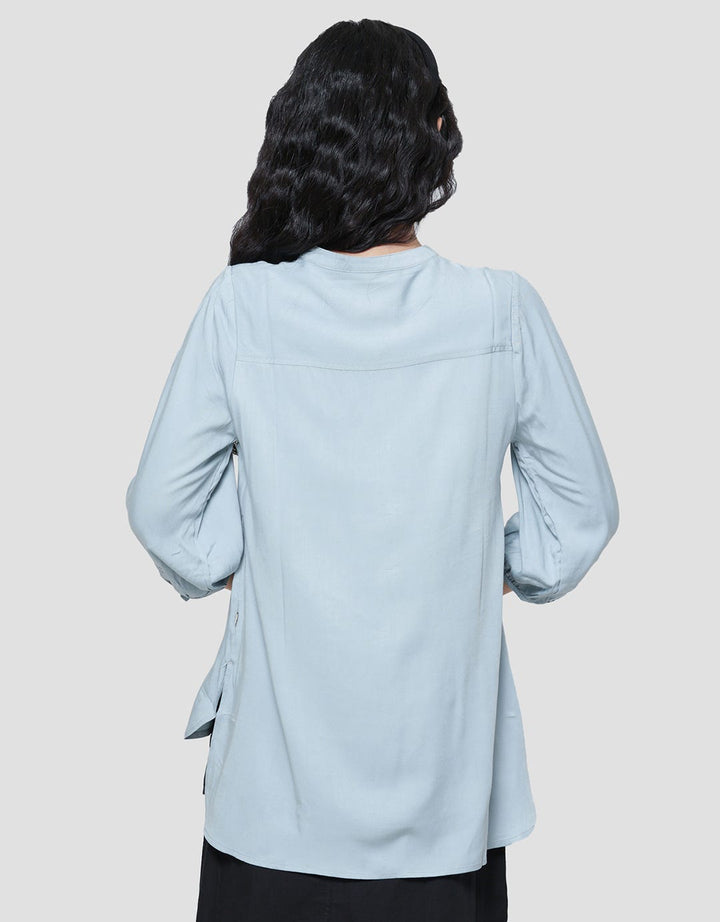 Triset Ladies V Neck Blouse Wanita