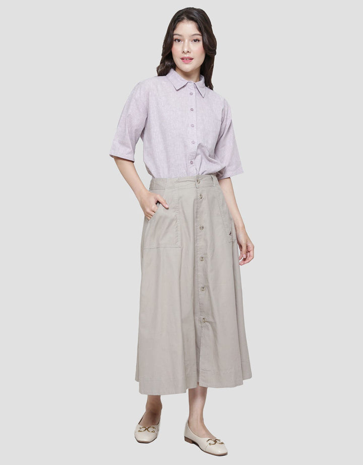 Triset Full Button Women's Casual Long Skirt