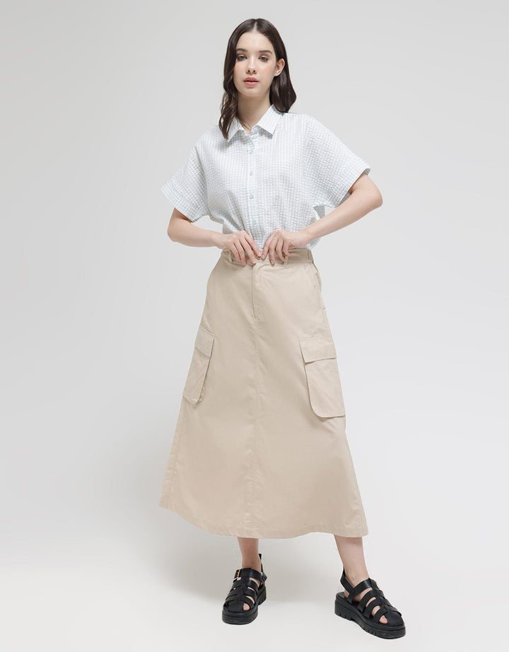 Details of A Line Midi Skirt With Big Pocket