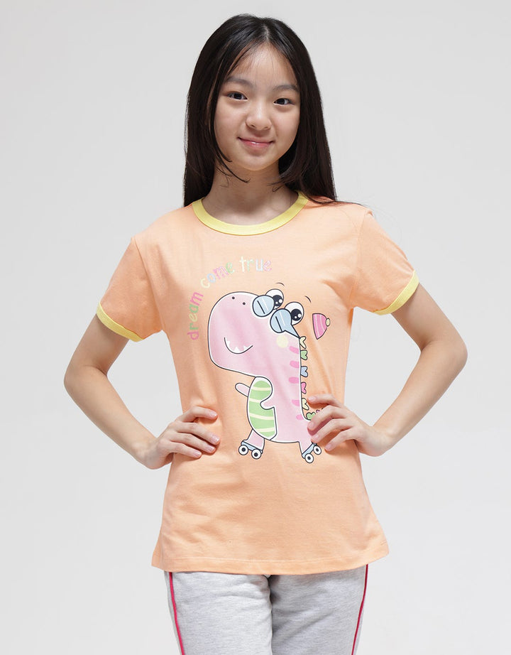 Aero Ringer Dino Chill Girls T-Shirt