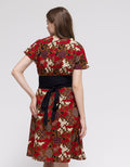 Connexion Short Sleeve Midi Dress Batik W Obi