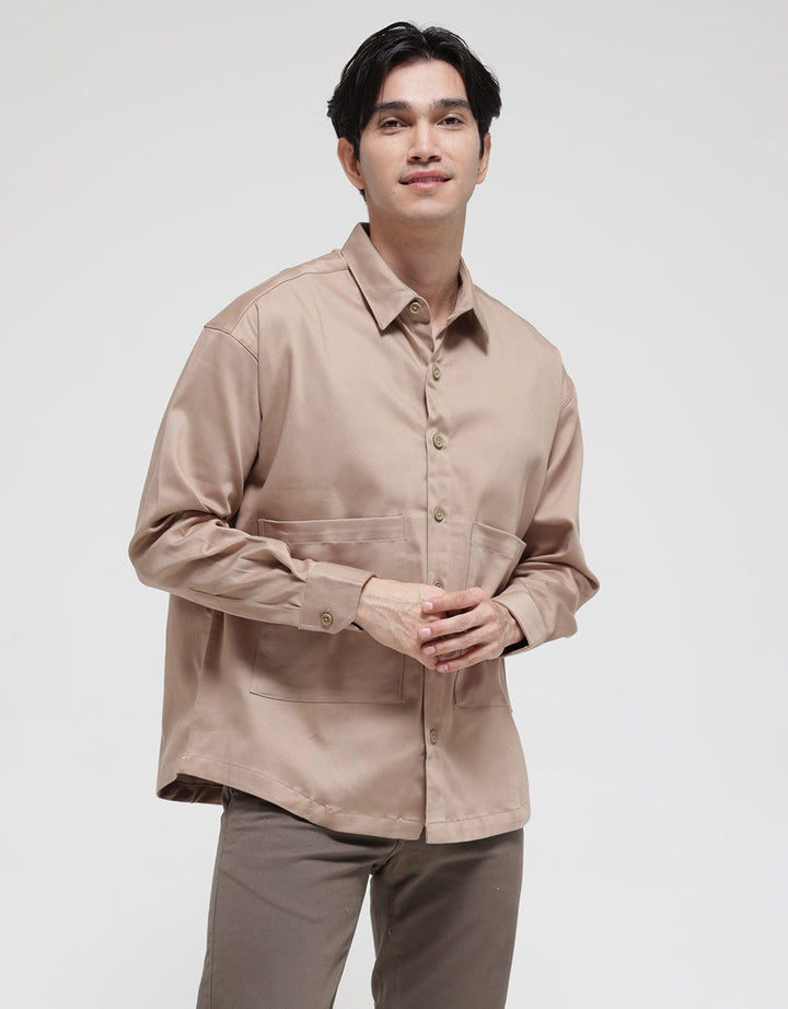 WILL-K Basic Cotton Twill Long Shirt