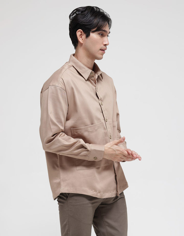 WILL-K Basic Cotton Twill Long Shirt