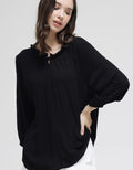 St. Yves Rayon Crinkle With Ruffle Neckline Women's Blouse