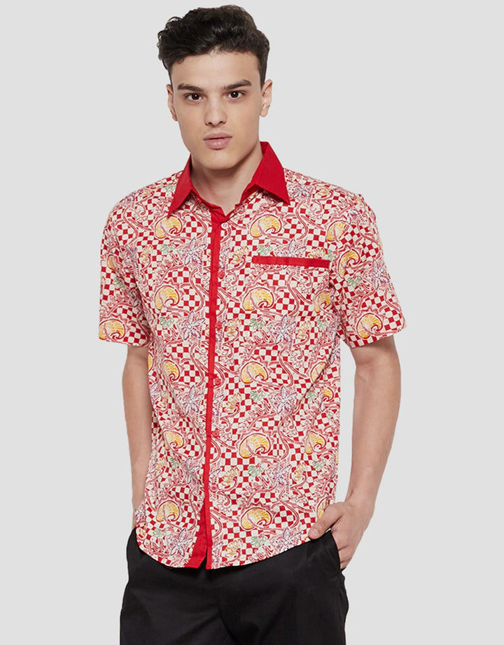 Arjuna Weda Chess Board Men's Batik Shirt