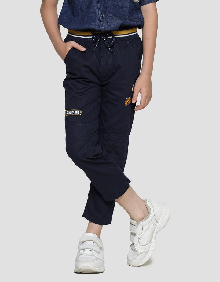 Little M Celana Panjang Non Stretch Rib Anak Laki-laki Dino
