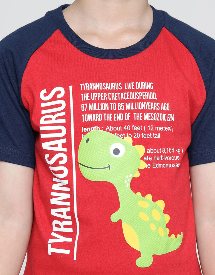 Little M Dino Raglan Tshirt Set