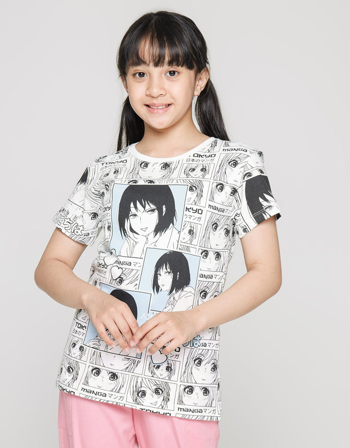 Nevada Anime Kolase Kaos Anak Perempuan