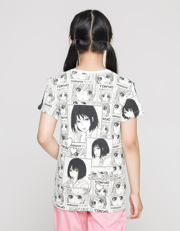 Nevada Anime Kolase Kaos Anak Perempuan