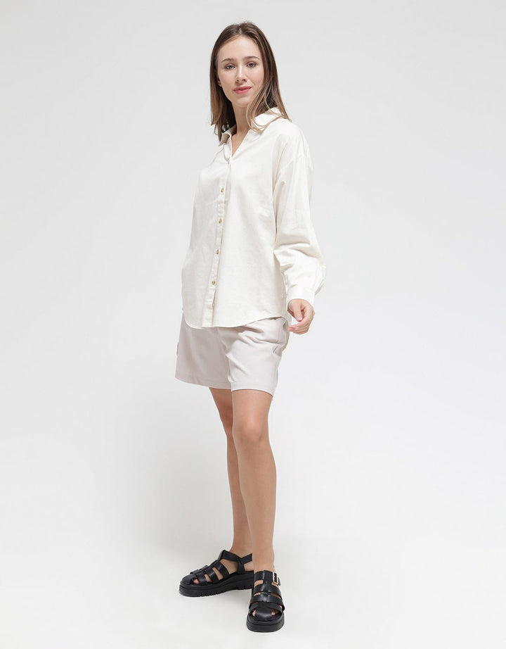 Nevada Long Sleeve Shirt Woven Top Reg Brushed Cotton Twill