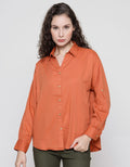Nevada Long Sleeve Shirt Woven Top Reg Brushed Cotton Twill