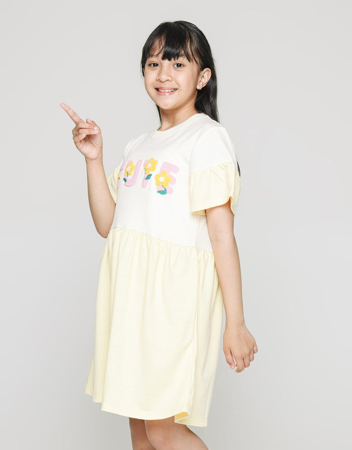 Nevada Short Sleeve Midi Dress Knit With Cute Chenille