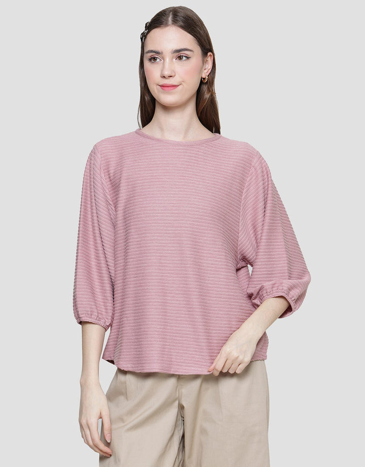 St. Yves Stripy Texture Knit Women's 7/8 T-Shirt
