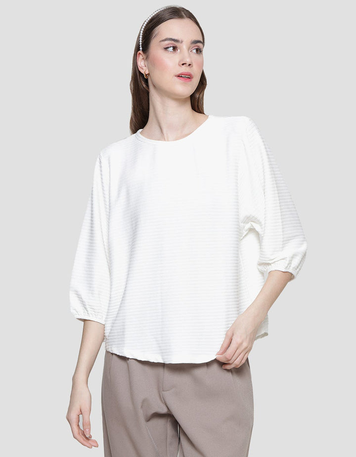 St. Yves Stripy Texture Knit Women's 7/8 T-Shirt