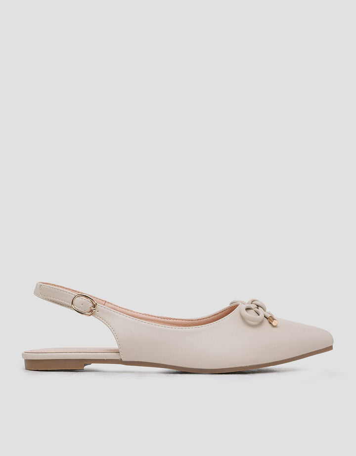 St. Yves Slingback Ribbon Sepatu Flat Wanita