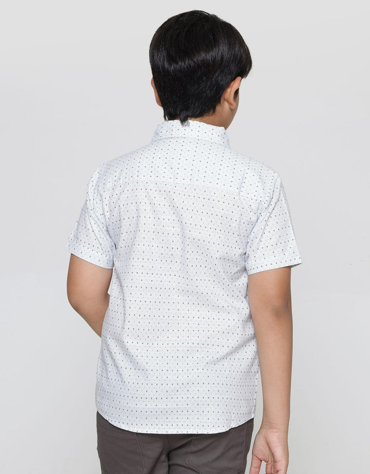 Nevada Short Sleeve Shirt Linen Slub Dots