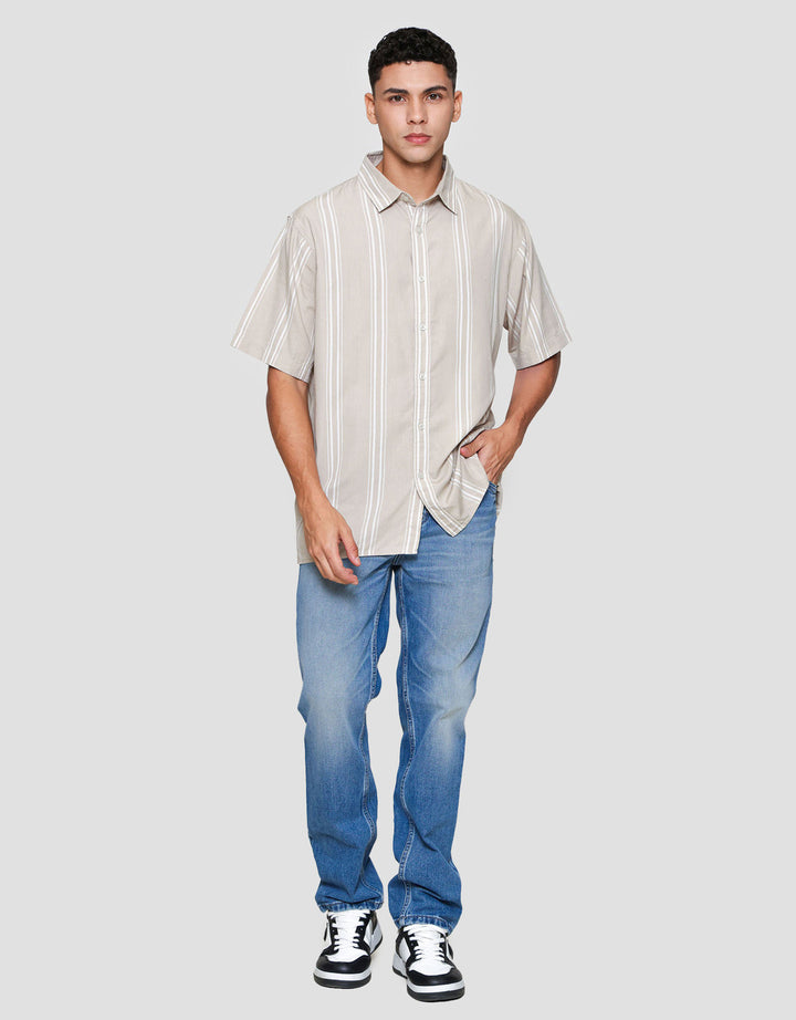 Cole Stripe Print Kemeja Pria