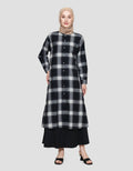 Annisa Plaid Flanel Maxi Dress Wanita