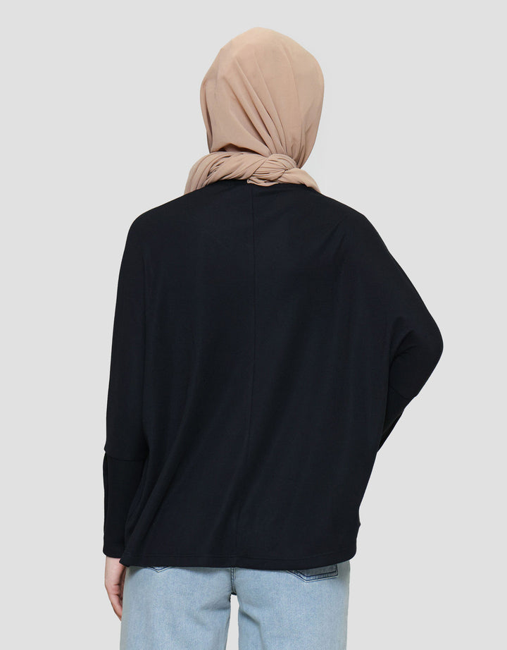 Annisa Jersey Batwing Knitted Top Kaos Lengan Panjang Wanita
