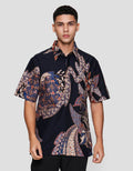 Arjuna Weda Hem Body Fit Bayik Daun Kemeja Batik Pria