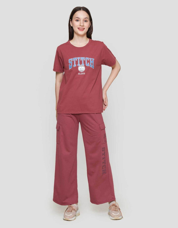 Disney Reguler Print Stitch Kaos Lengan Pendek Wanita