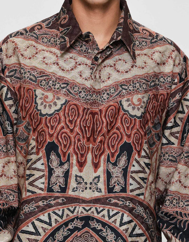 Arjuna Weda Reg Fit Batik Mega Mendung Kemeja Batik Pria