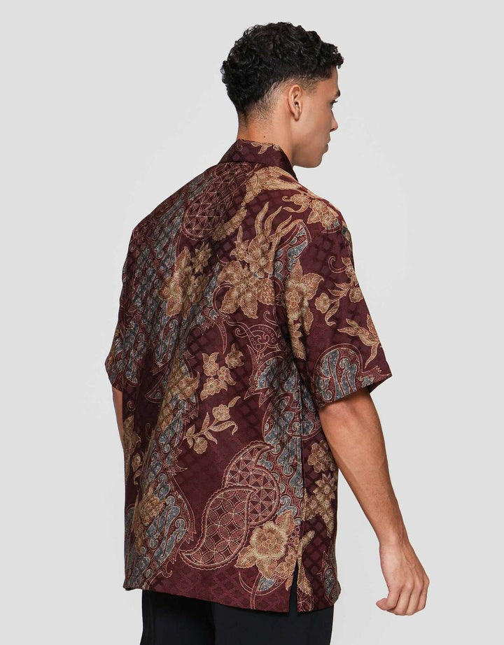 Arjuna Weda Hem Reg Fit Parang Kembang Kemeja Batik Pria