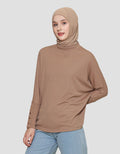 Annisa Jersey Batwing Knitted Top Kaos Lengan Panjang Wanita
