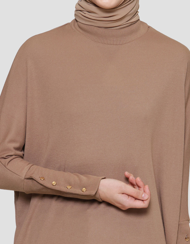 Annisa Jersey Batwing Knitted Top Kaos Lengan Panjang Wanita