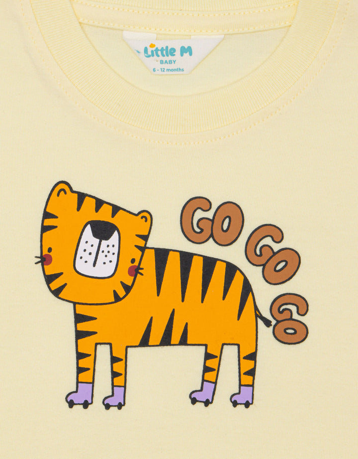 Little M Print Basic Tiger Kaos Bayi Laki-laki