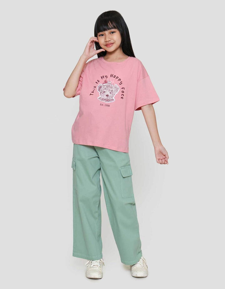 Nevada Bear Happy Face Kaos Anak Perempuan