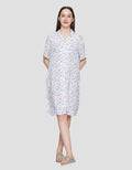 St. Yves Printed Sweet Flower Midi Dress Wanita