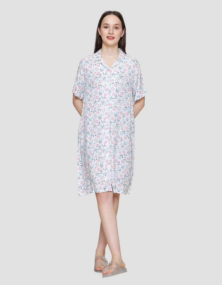 St. Yves Printed Sweet Flower Midi Dress Wanita