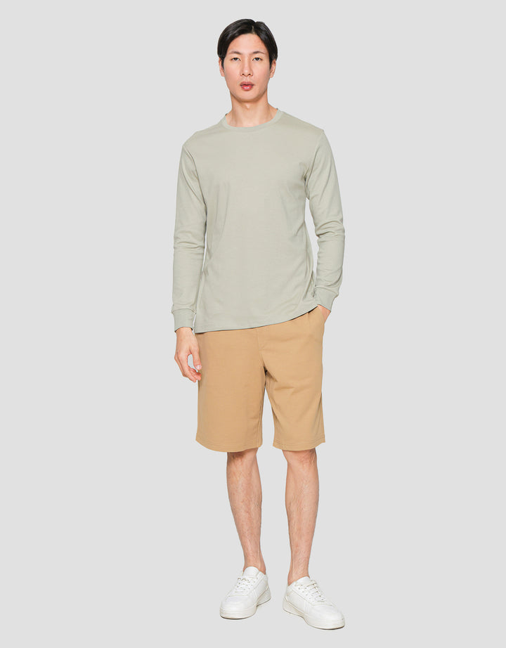 Suko Round Neck Soft Touch Kerah Bulat Kaos Lengan Panjang Pria